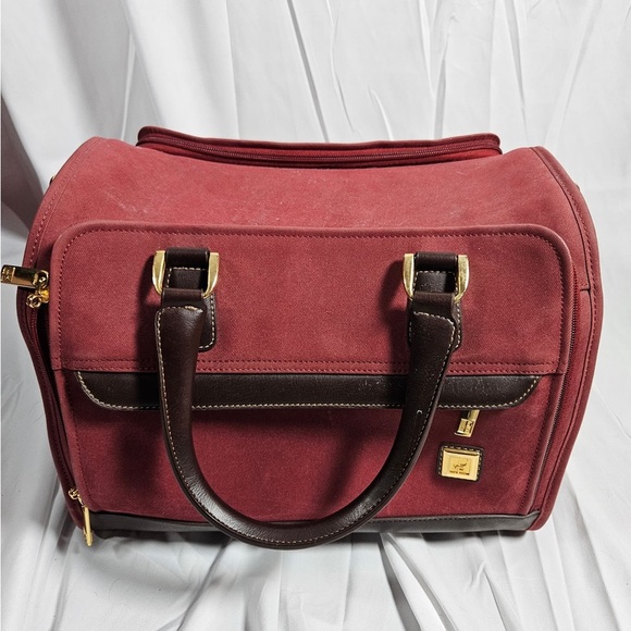 Diane Von Furstenberg Red and Brown Travel Bag with Structured Design - Picture 1 of 3
